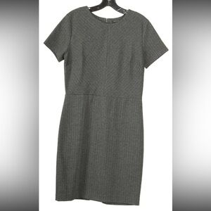 Banana Republic Women’s Dress 8 Gray Striped Sheath Sleeveless Stretch